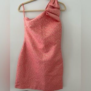 Brand New Britt Ryan one shoulder pink/gold dress size Small